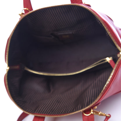 Fendi Vitello Capra Alabama Colorblock Large Chameleon Tote Ciliegia Bordeaux Ruby 5 of 12