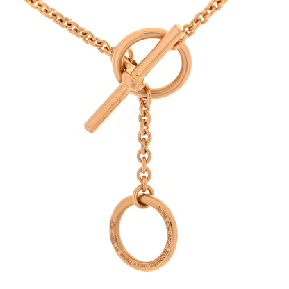 Hermes 18K Rose Gold Diamond TPM Vertige Coeur Necklace 4 of 4