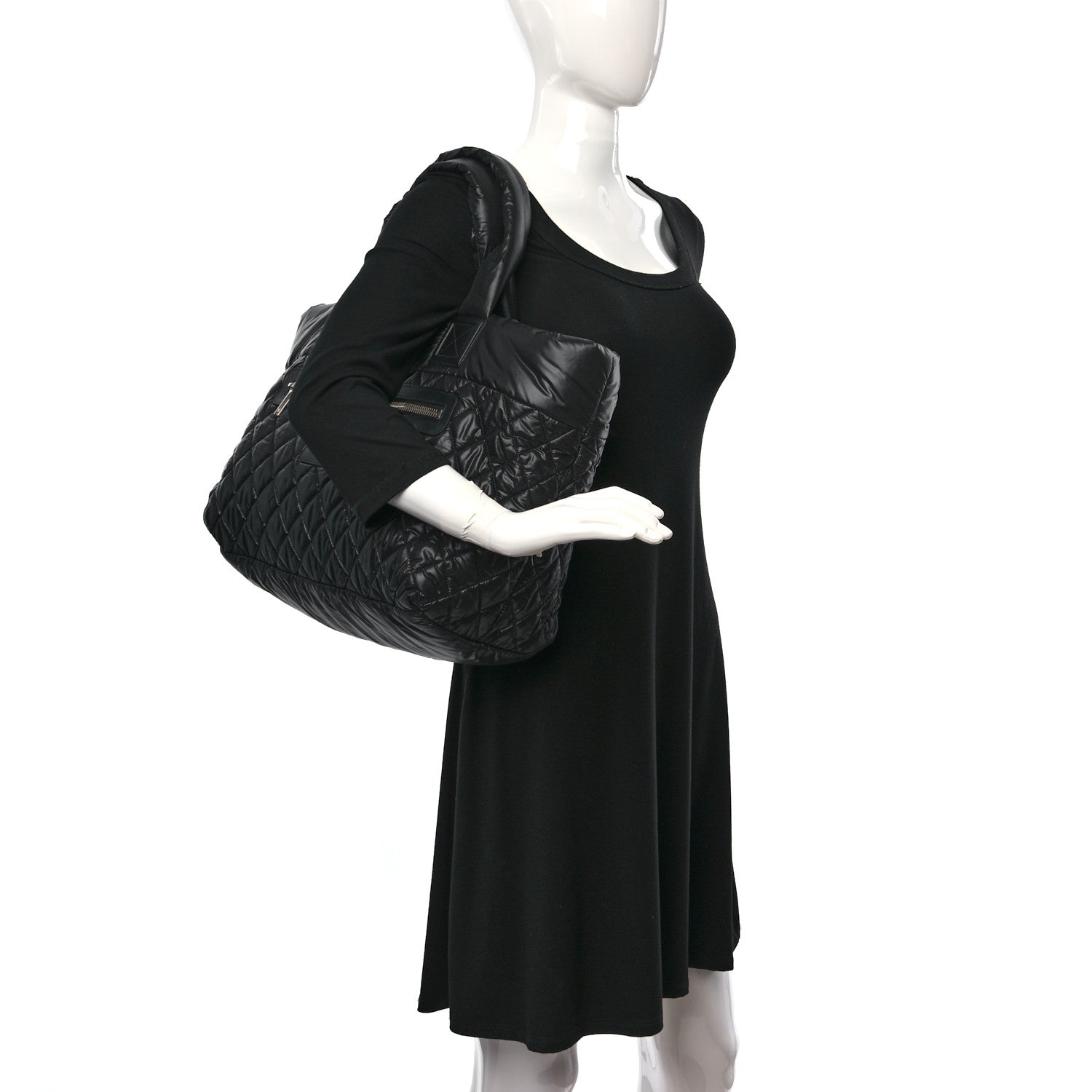 Chanel Nylon Quilted Large Coco Cocoon Tote Black 2 of 9
