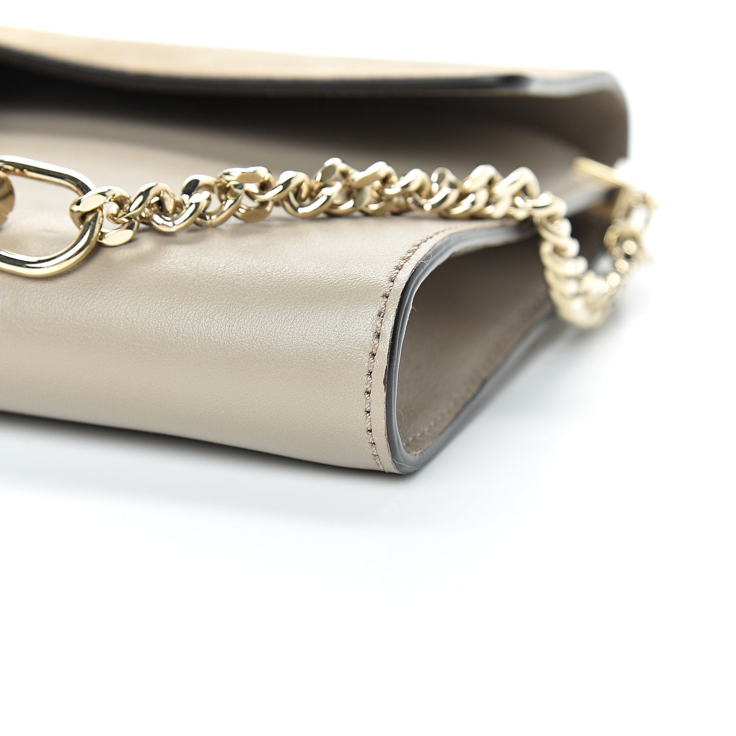 Suede Calfskin Faye Clutch Motty Grey
