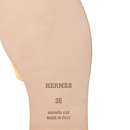Hermes Calfskin Oran Sandals 36 Ocre Jaune 6 of 9
