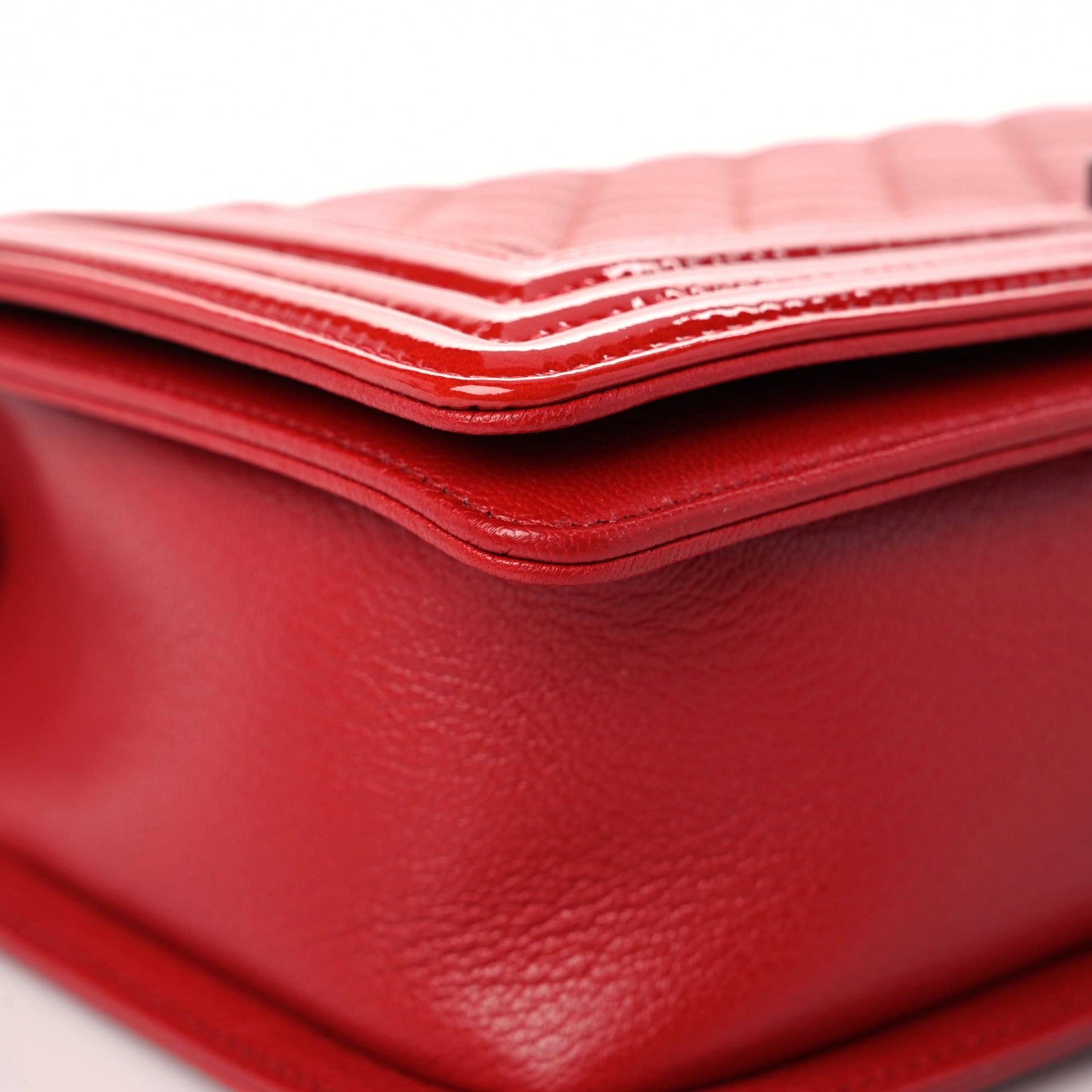 Chanel Patent Goatskin Quilted New Medium Boy Flap Red 8 of 11