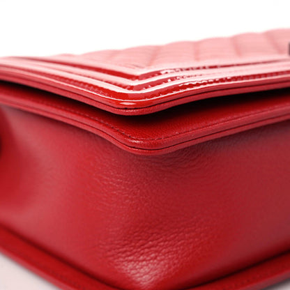 Chanel Patent Goatskin Quilted New Medium Boy Flap Red 8 of 11