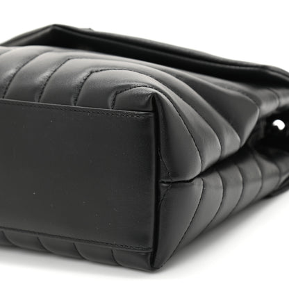 Saint Laurent Calfskin Y Quilted Monogram Monochrome Small Loulou Chain Satchel Black 9 of 9