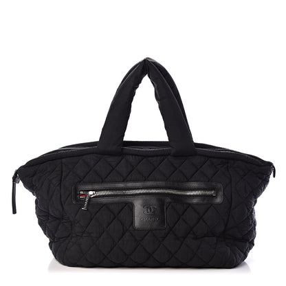 Chanel Nylon Quilted Coco Cocoon Bowler Black 1 of 10