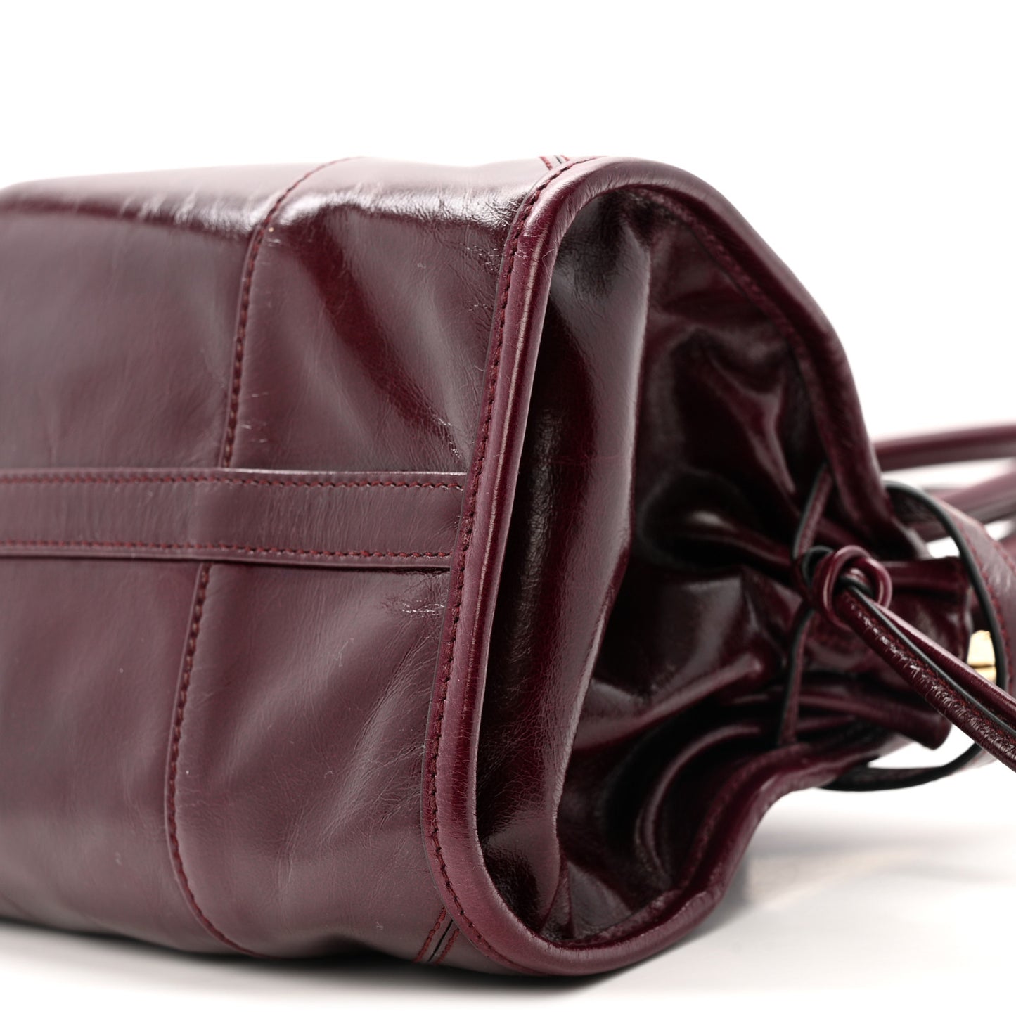 Shiny Nappa Medium Bonnie Shoulder Bag Bordeaux