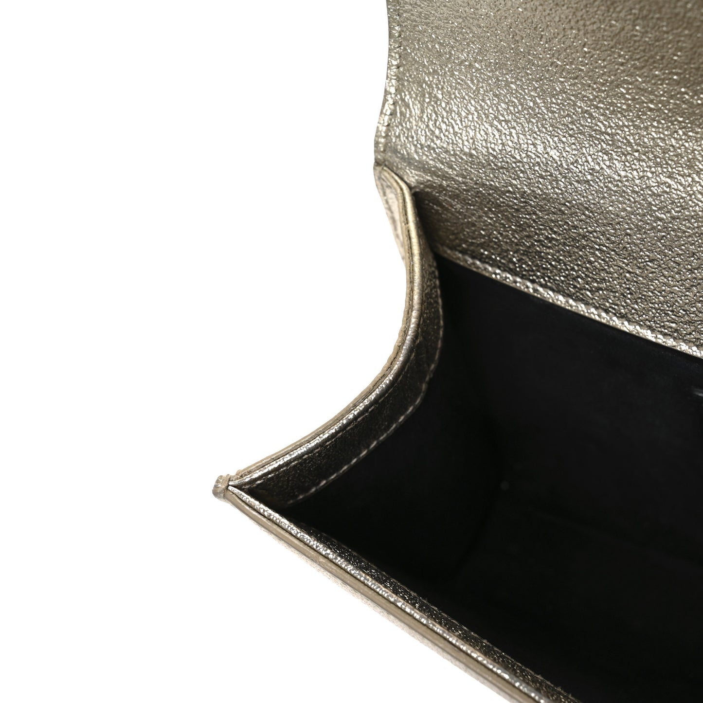 Metallic Textured Calfskin Classic Monogram Cassandre Clutch Pale Gold