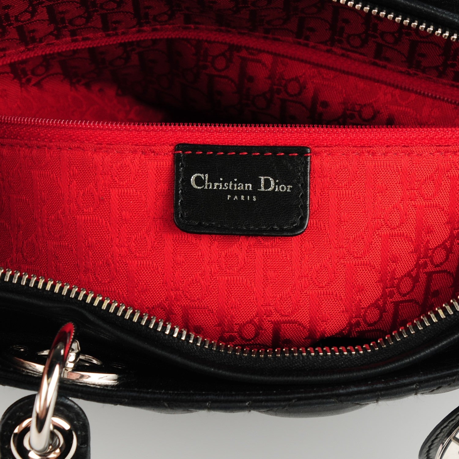 Christian Dior Lambskin Cannage Large Lady Dior Black 6 of 7