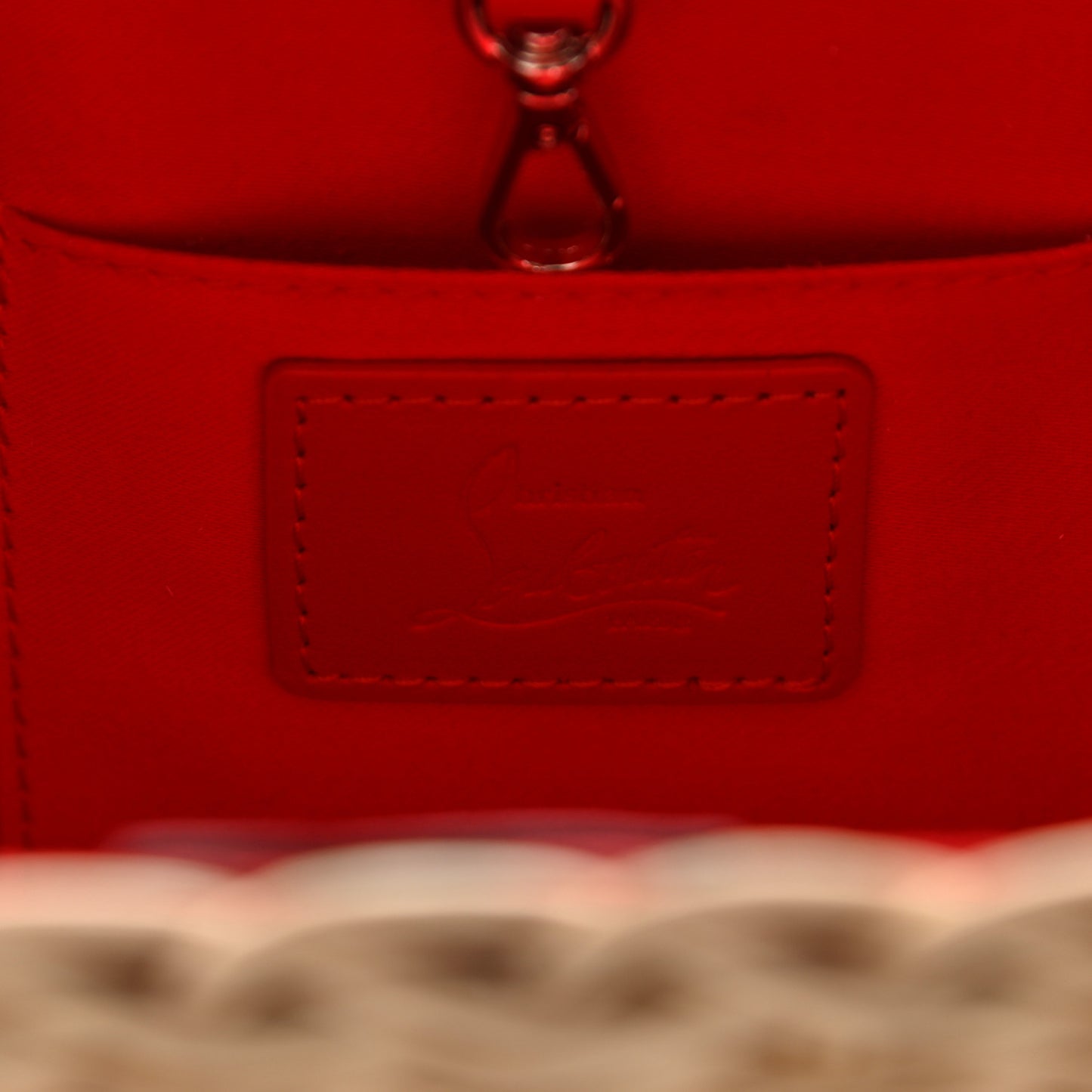 Raffia Calfskin Cabata Mini Spiked Tote Beige