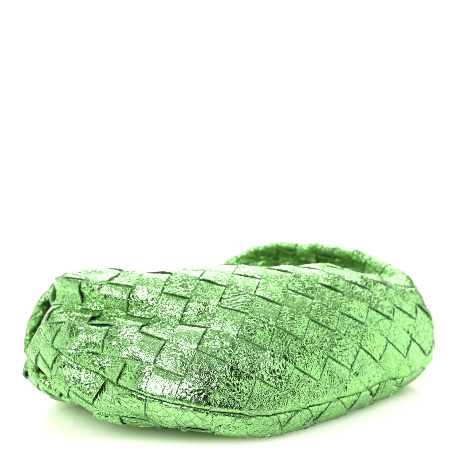 Bottega Veneta Metallic Nappa Intrecciato Mini Jodie Parakeet
