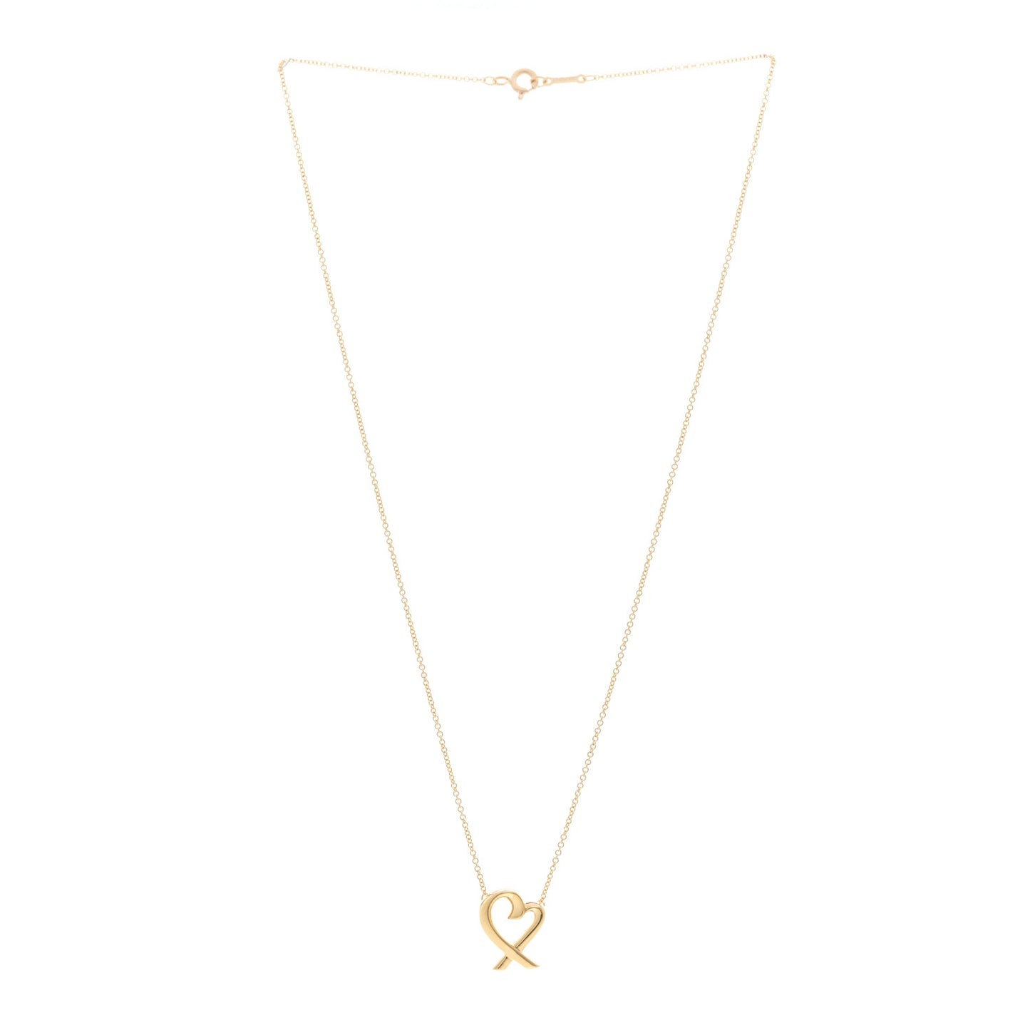 18K Yellow Gold Small Paloma Picasso Loving Heart Pendant Necklace