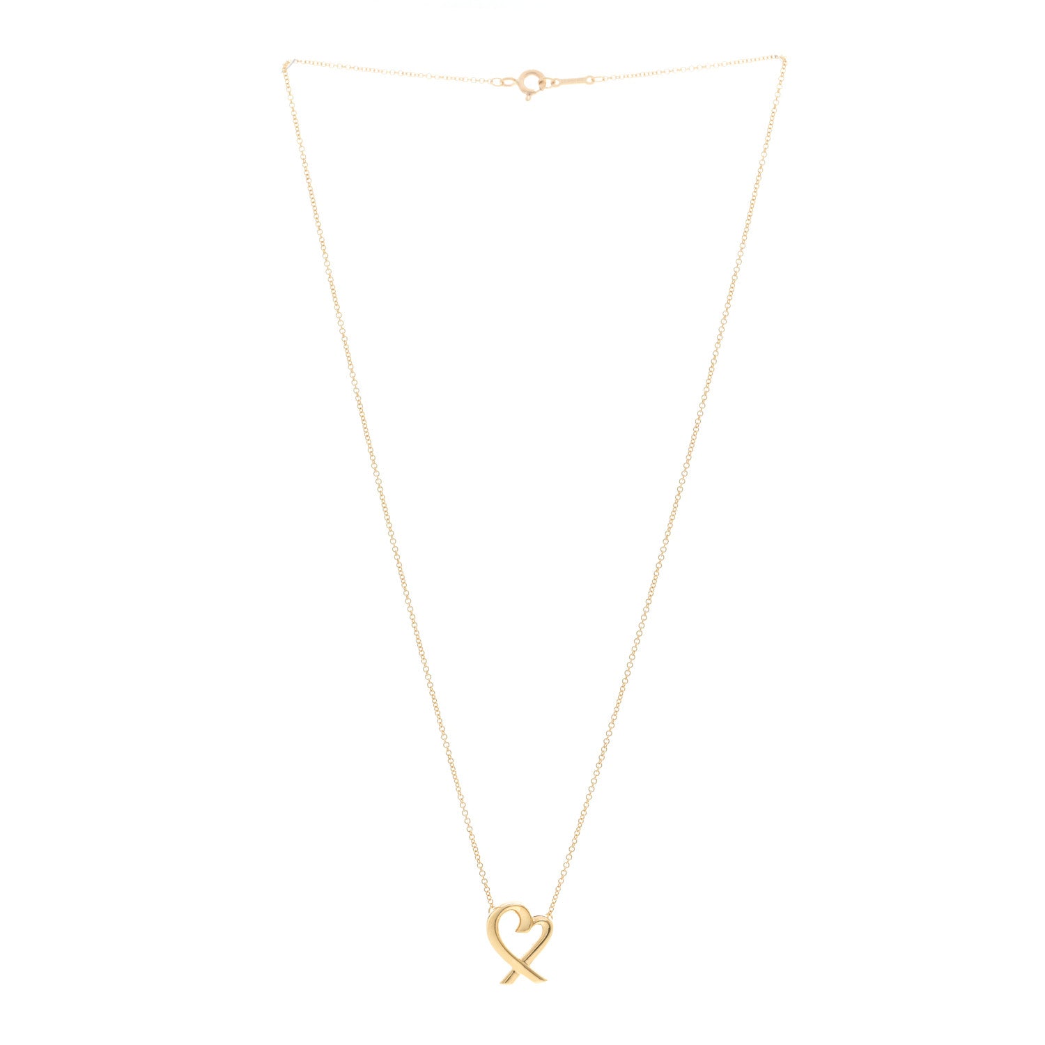 Tiffany 18K Yellow Gold Small Paloma Picasso Loving Heart Pendant Necklace 3 of 6