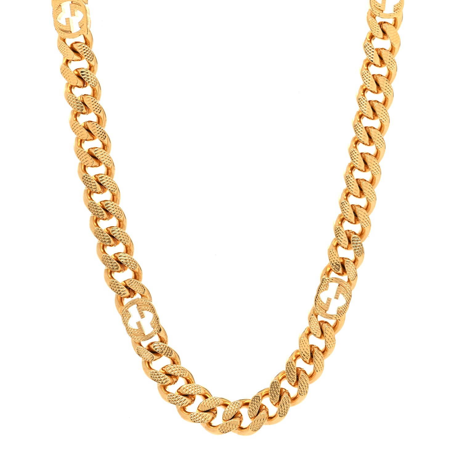 Gucci Metal Interlocking GG Chain Necklace Gold 1 of 5