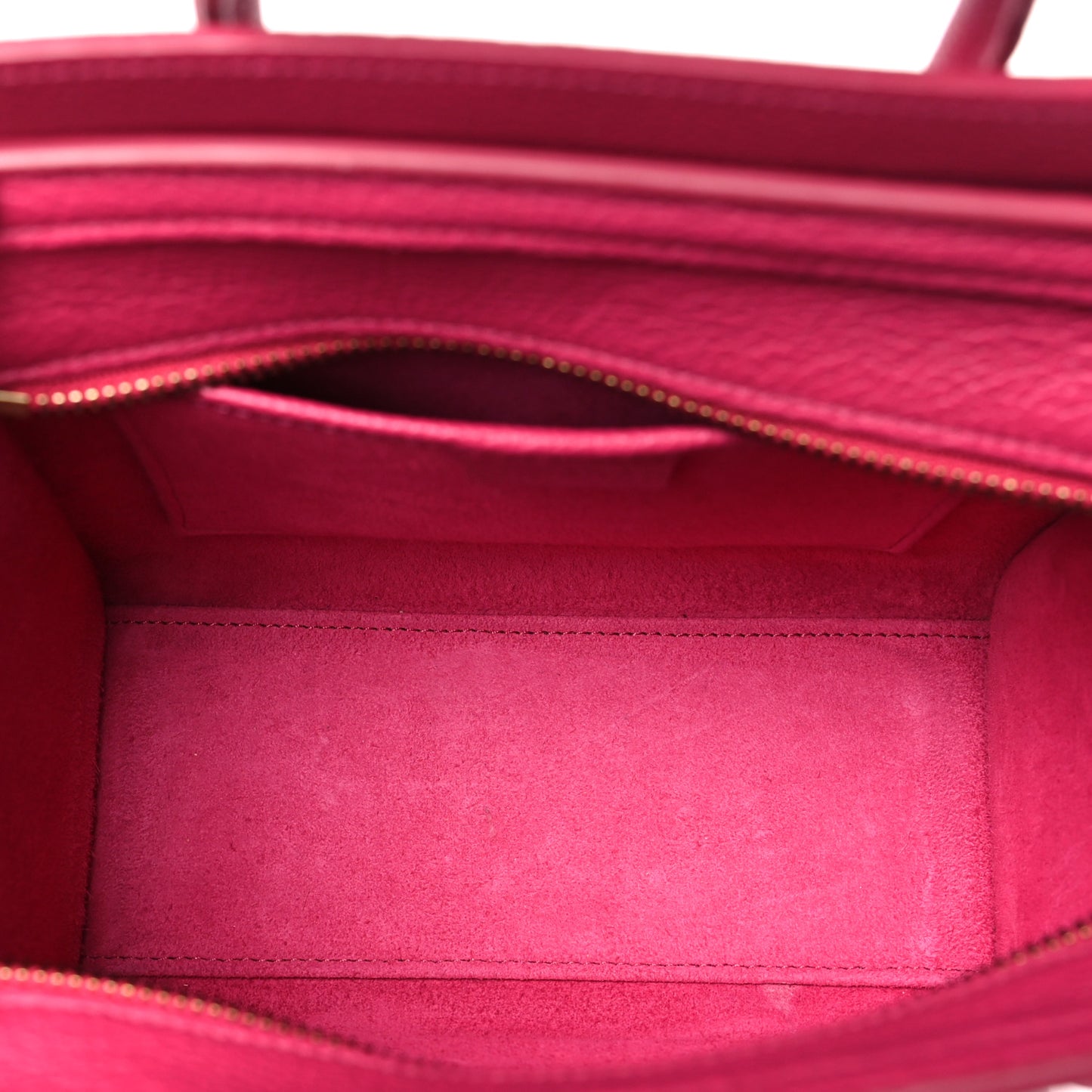 Drummed Calfskin Nano Luggage Fuchsia