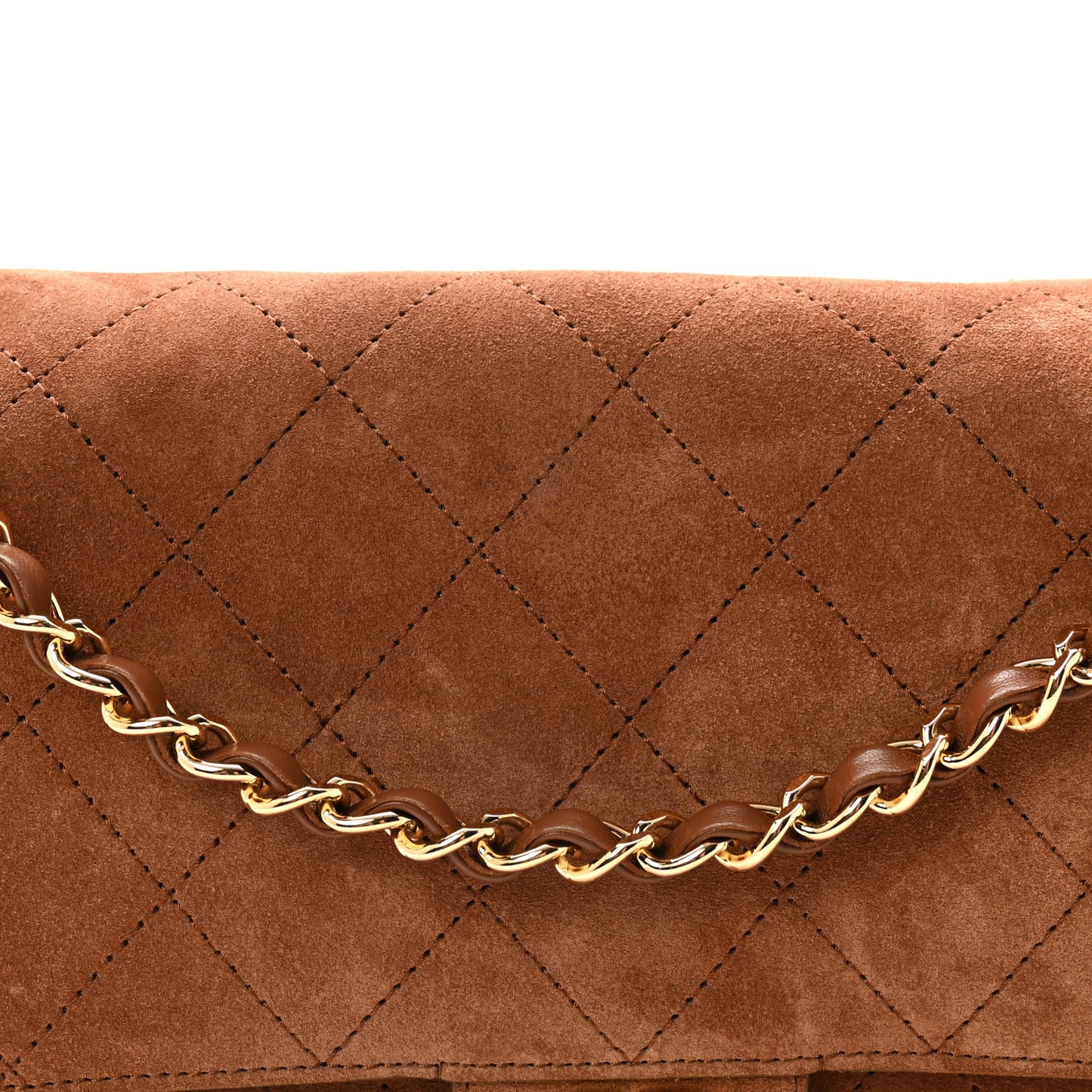 Suede Calfskin Small Souplissimo Maxi Flap Camel