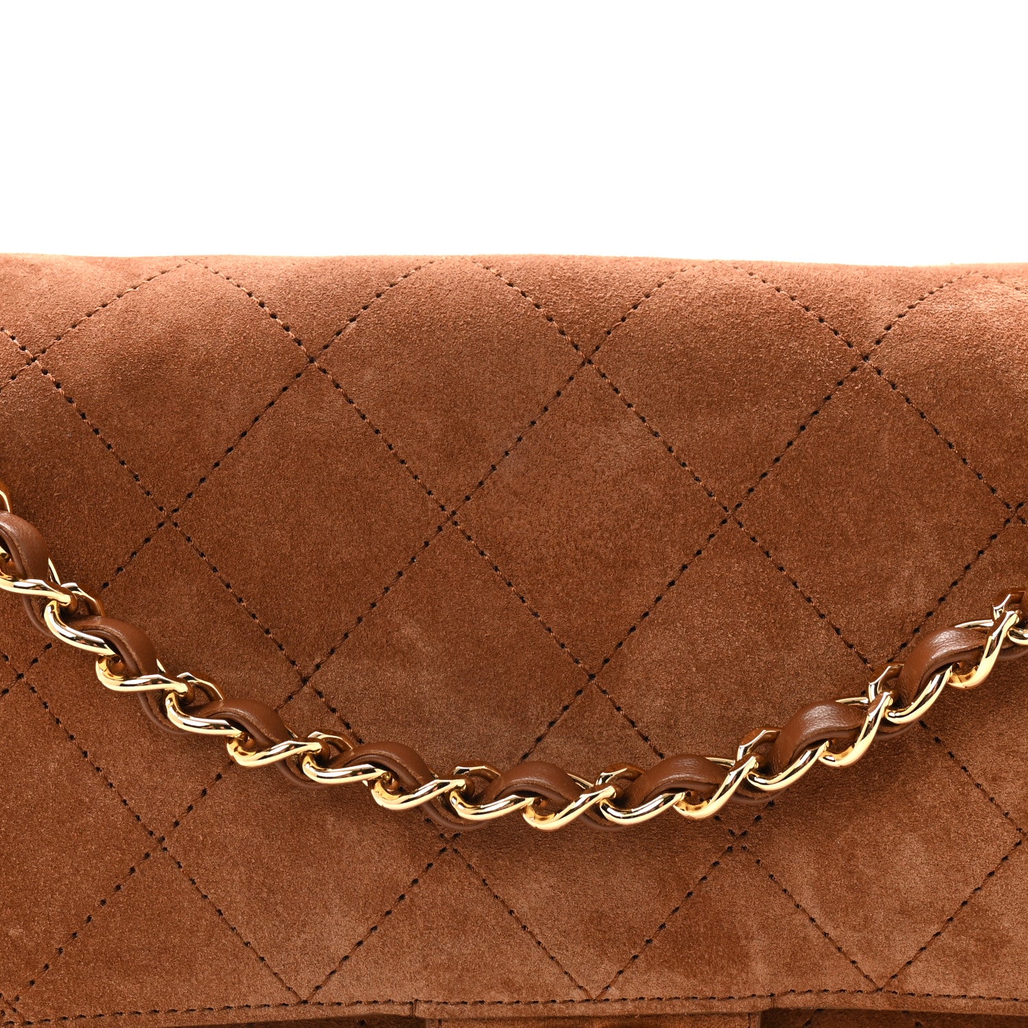 Chanel Suede Calfskin Small Souplissimo Maxi Flap Camel 8 of 10