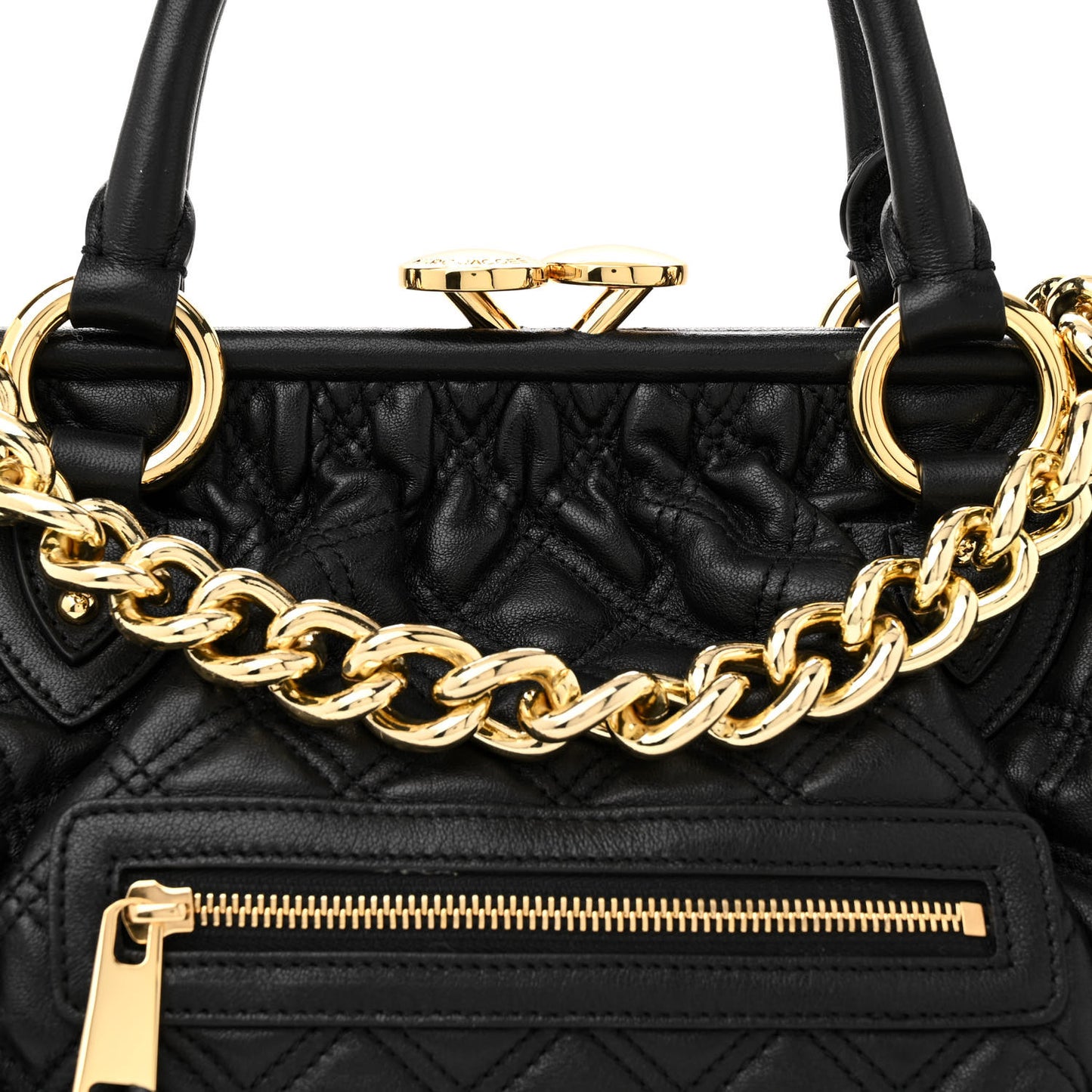Calfskin Quilted Stam Black