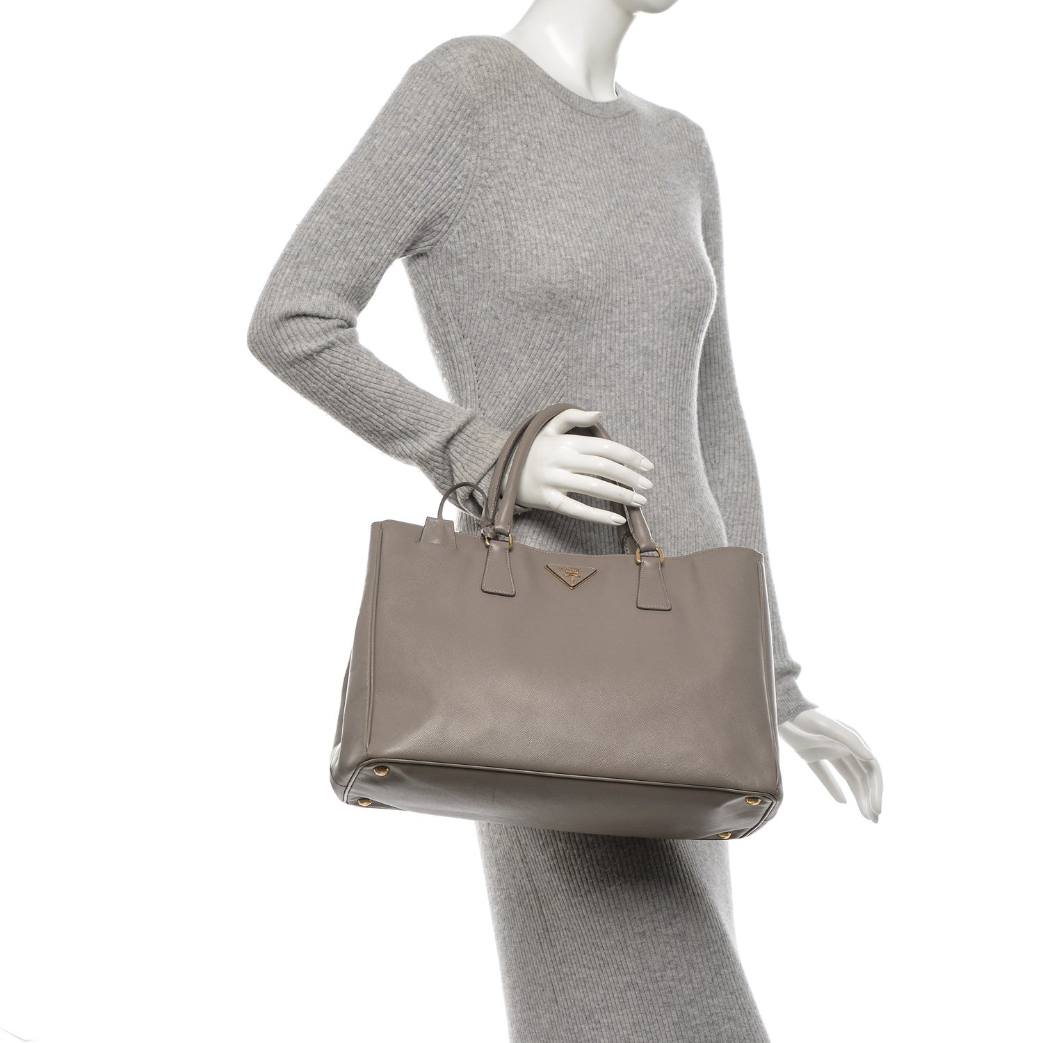 Prada Saffiano Lux Large Tote Argilla 2 of 10