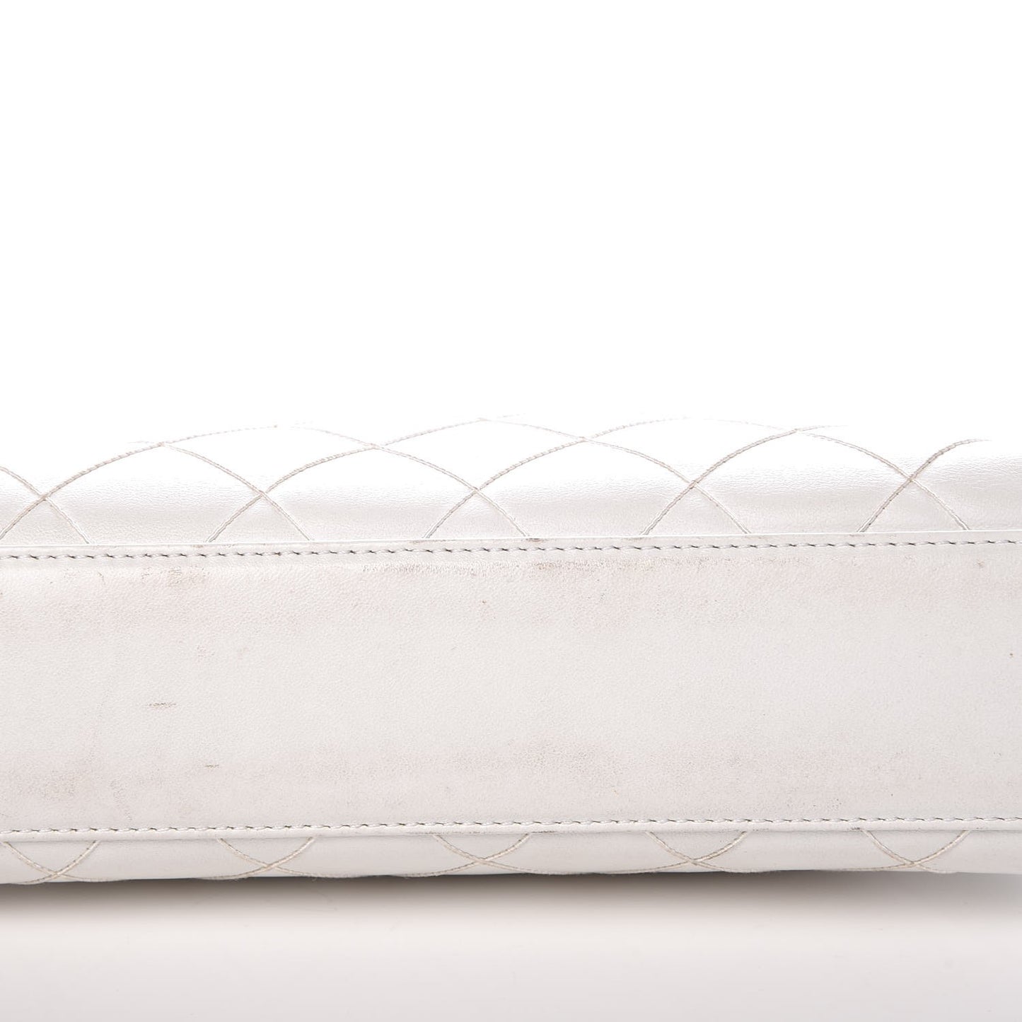 Lambskin Tortoise Handbag White