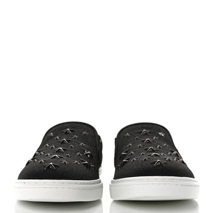 Jimmy Choo Fine Glitter Suede Mens Grove Sneakers 43.5 Black 2 of 8