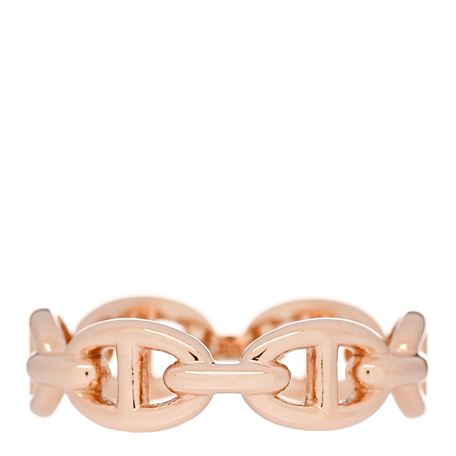 Hermes 18K Rose Gold PM Chaine d'Ancre Enchainee Ring 54 7 1 of 7