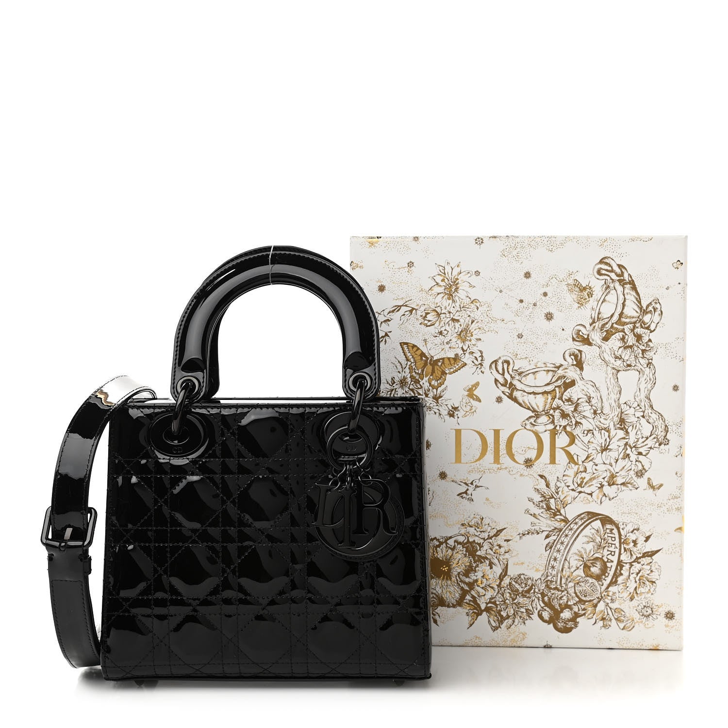Christian Dior Patent Cannage Small Lady Dior Black 10 of 10