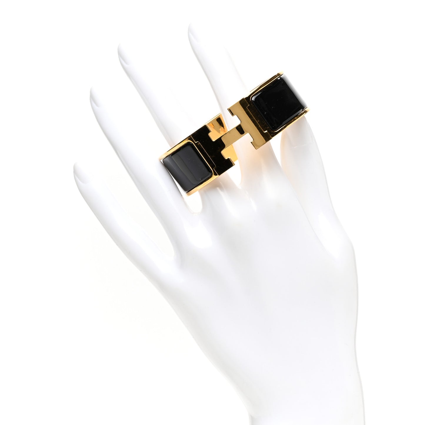 Enamel Wide Clic Clac H Bracelet PM Black