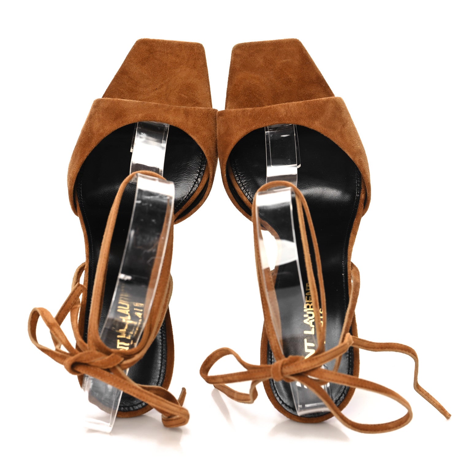 Saint Laurent Suede Paz 105 Ankle Strap Sandals 39 Brown Purple 2 of 9