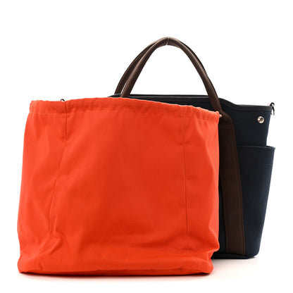 Hermes Toile Sac De Pansage Groom Bleu Navy Feu 3 of 13