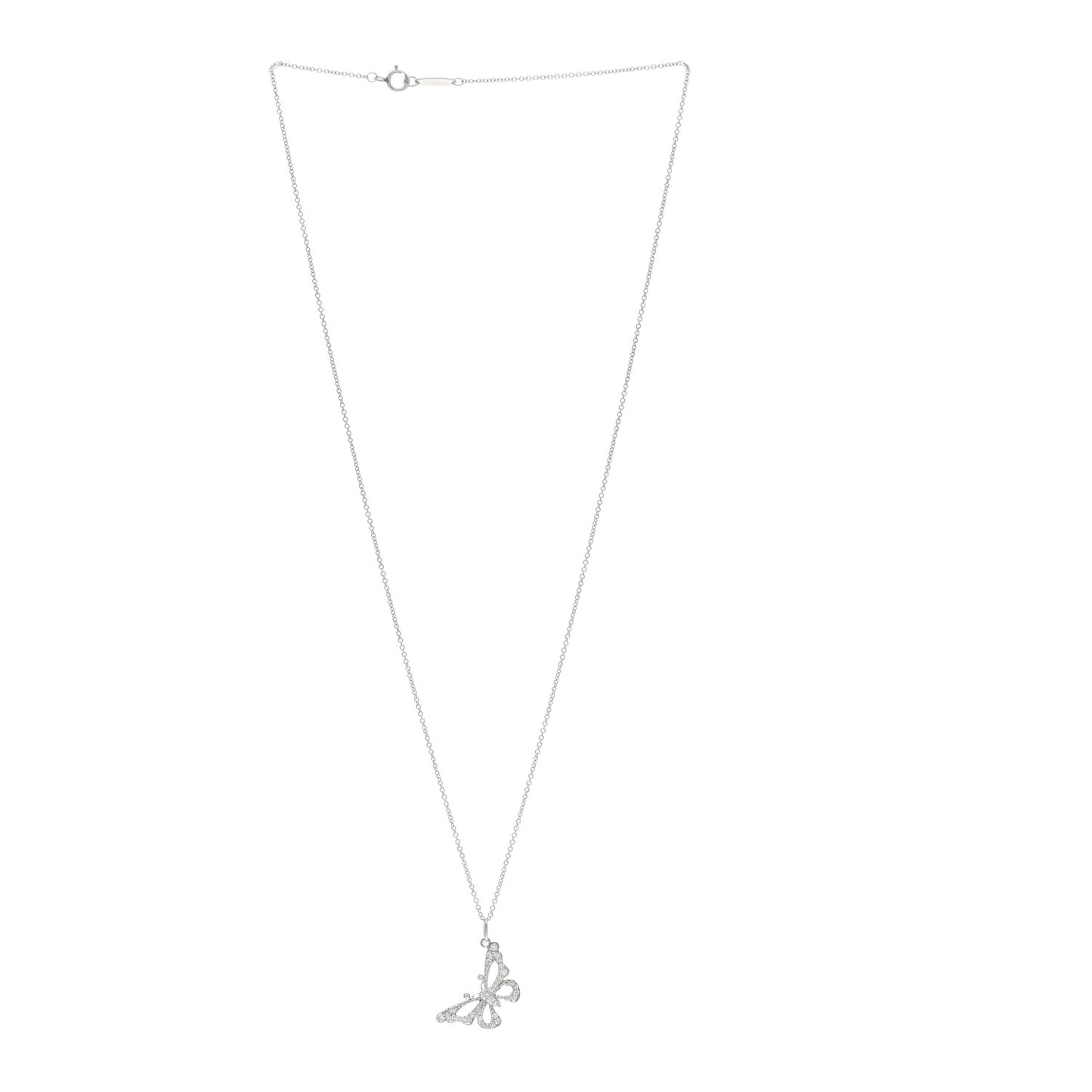 Platinum Diamond Enchant Butterfly Necklace
