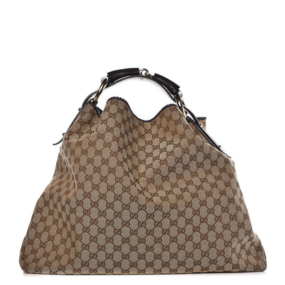 Gucci Monogram Large Horsebit Chain Hobo Dark Brown 1 of 9