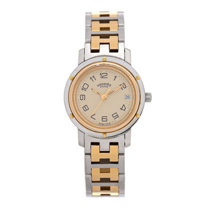 Hermes Stainless Steel 24mm Clipper Quartz Watch Gold 1 of 5