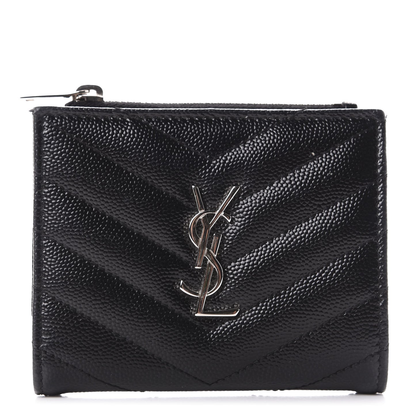 Grain De Poudre Matelasse Chevron Monogram Zipped Card Case Black