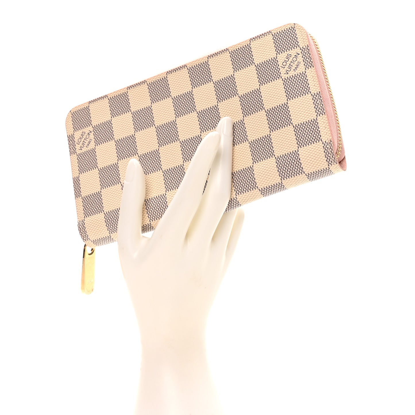 Damier Azur Zippy Wallet Rose Ballerine