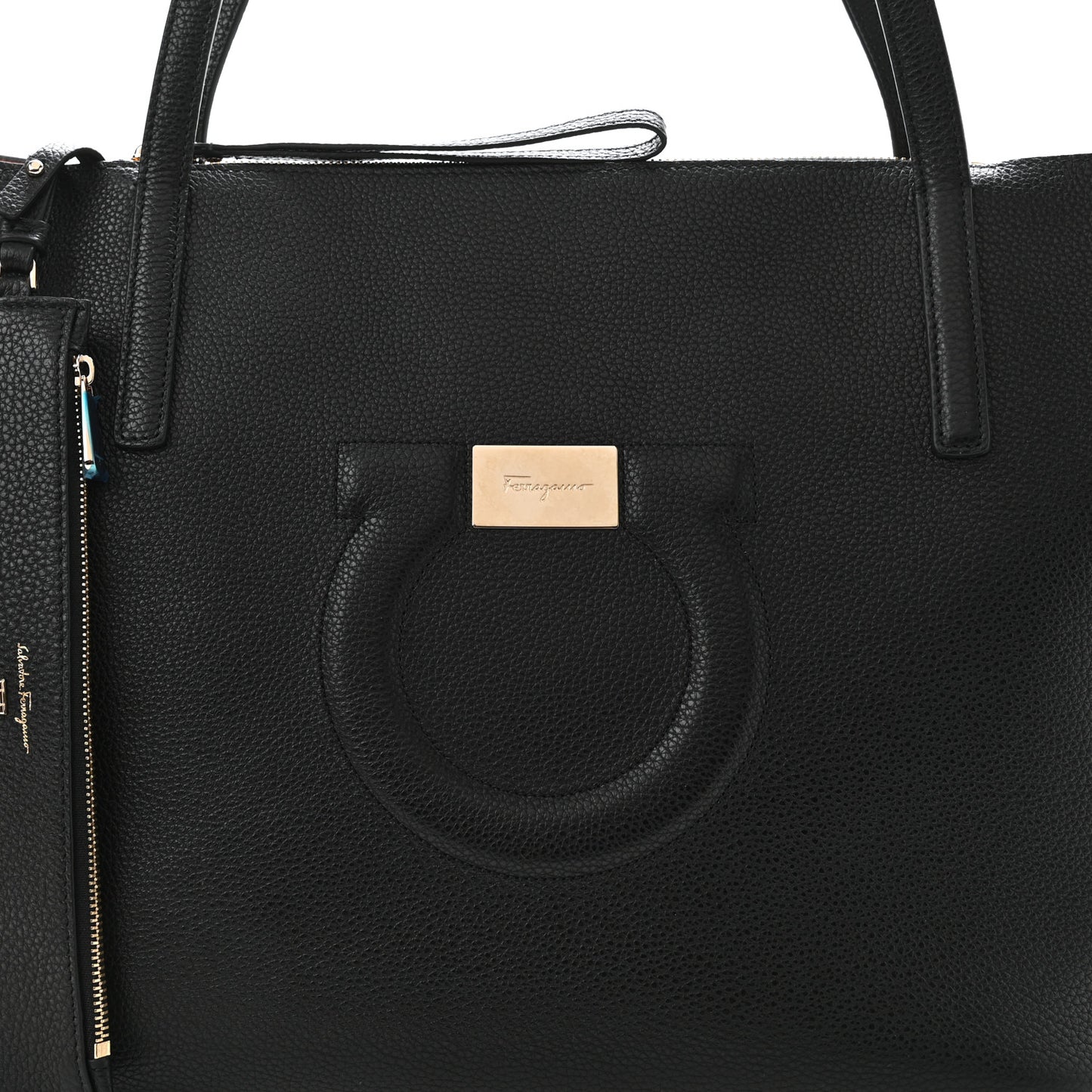 Calfskin Medium Gancini Tote Black