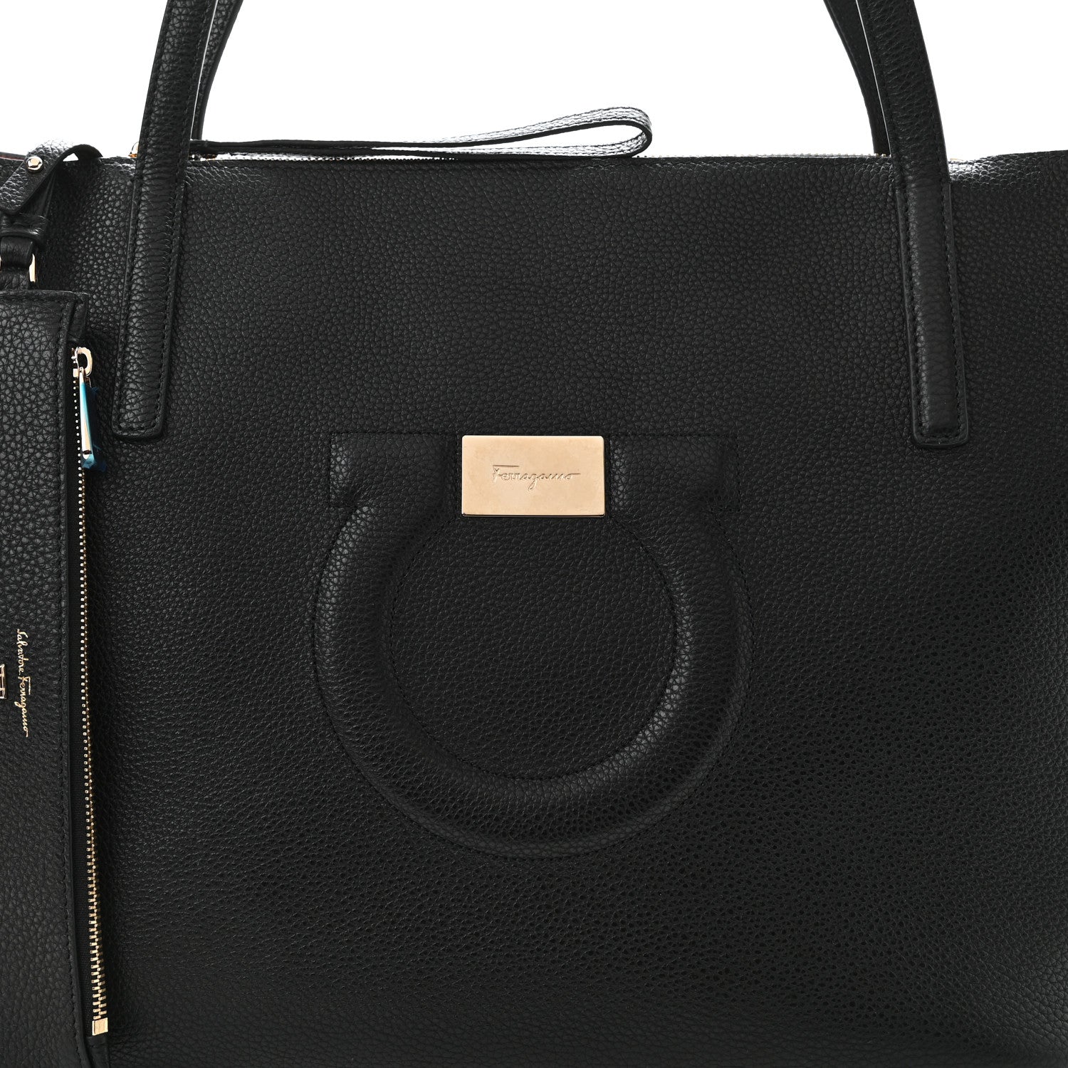 Salvatore Ferragamo Calfskin Medium Gancini Tote Black 9 of 12