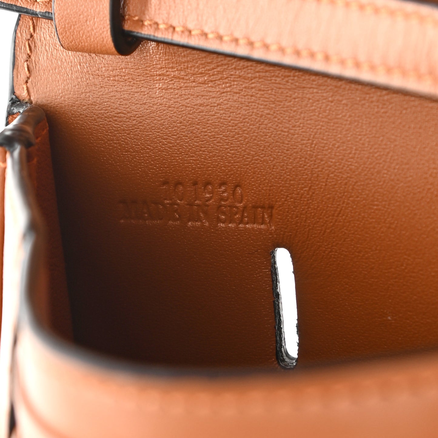 Calfskin Marine Stripe Mini Heel Shoulder Bag Tan