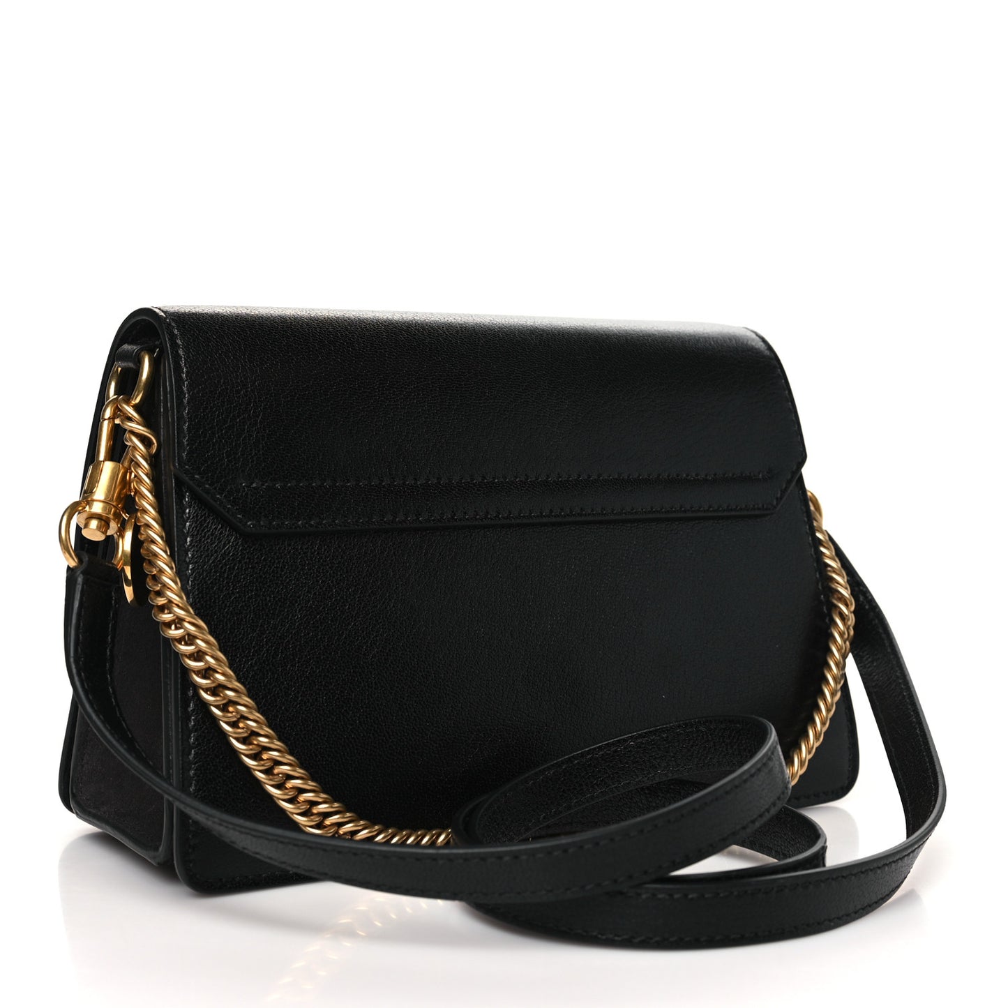 Goatskin Suede Small GV3 Shoulder Bag Black Grey