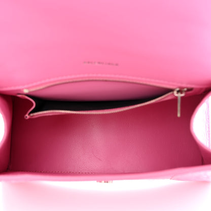 Balenciaga Shiny Calfskin Crocodile Embossed Small Hourglass Top Handle Bag Baby Pink 5 of 13