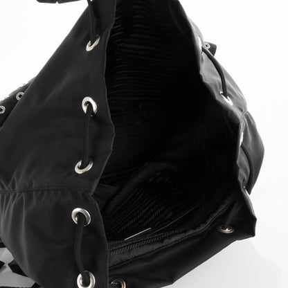 Prada Tessuto Nylon Grommet Backpack Black 4 of 6