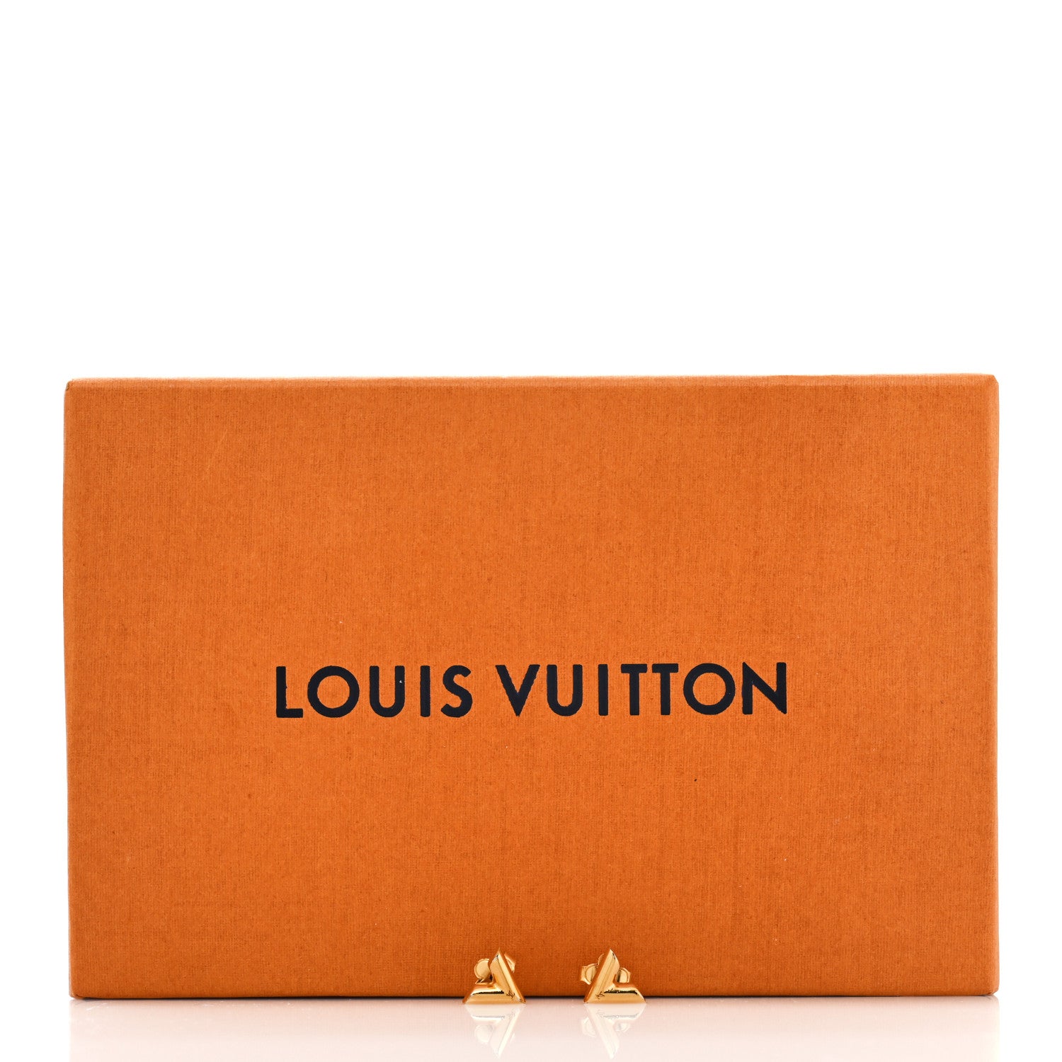 Louis Vuitton Brass Essential V Stud Earrings Gold 5 of 5