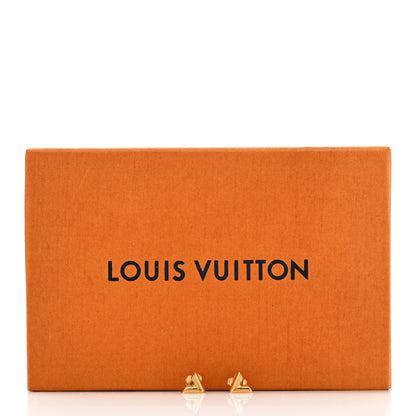 Louis Vuitton Brass Essential V Stud Earrings Gold 5 of 5