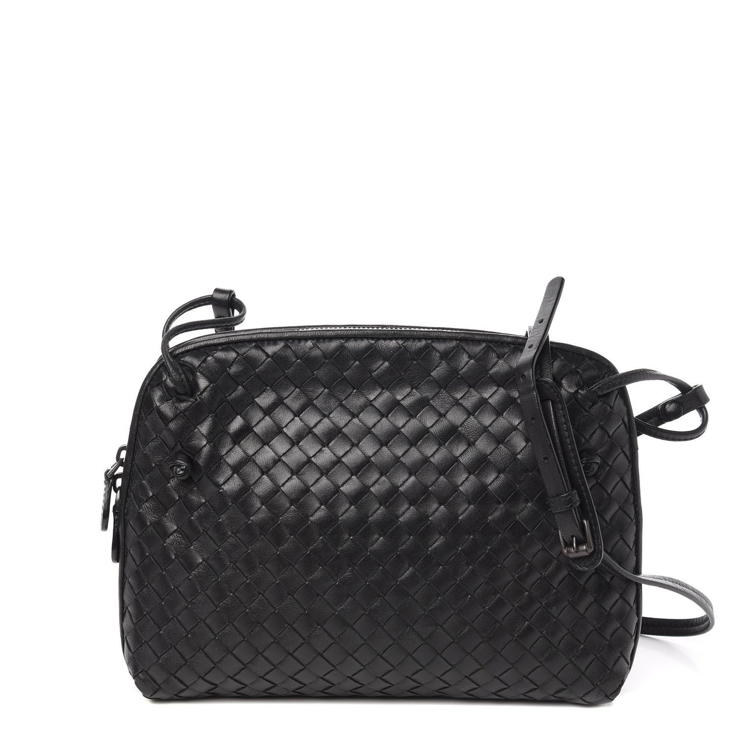 Nappa Intrecciato Nodini Crossbody Black