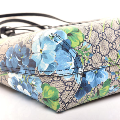 Gucci GG Supreme Monogram Blooms Small Reversible Tote Beige Blue Navy 7 of 15