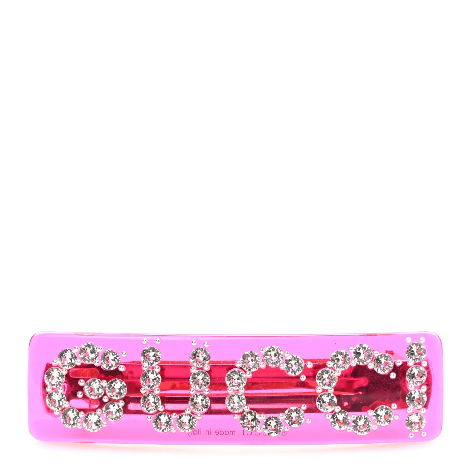 Gucci Resin Crystal Single Hair Barrette Fuchsia 1845592