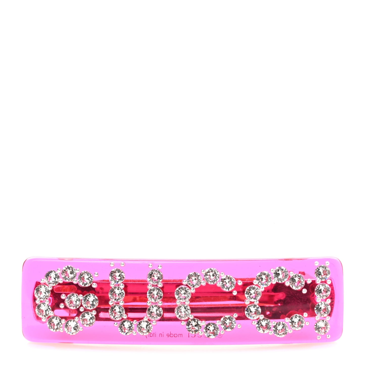 Resin Crystal Single Hair Barrette Fuchsia