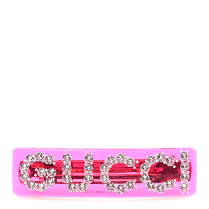 Gucci Resin Crystal Single Hair Barrette Fuchsia 1 of 3