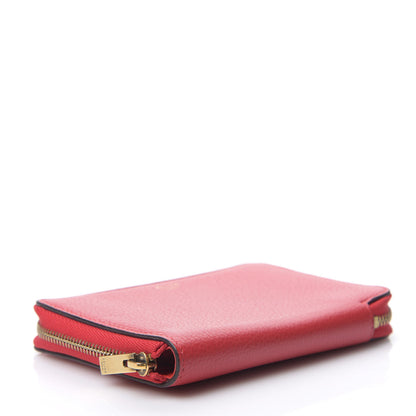 Celine Drummed Calfskin Zip Around Multifunction Wallet Coquelicot 3 of 7