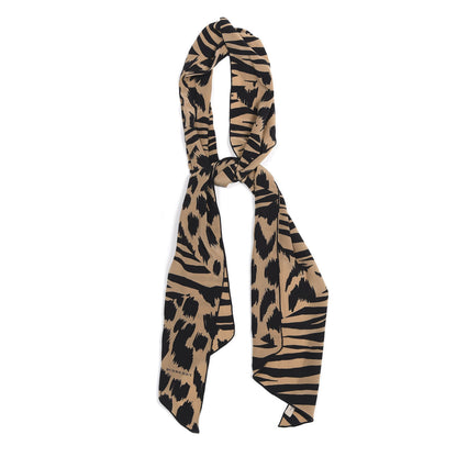 Burberry Silk Animal Print Scarf Beige Black 1 of 4