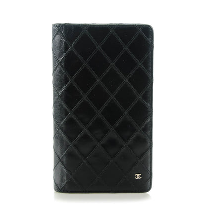 Chanel Diamond Stitched Yen Wallet Black 1 of 8